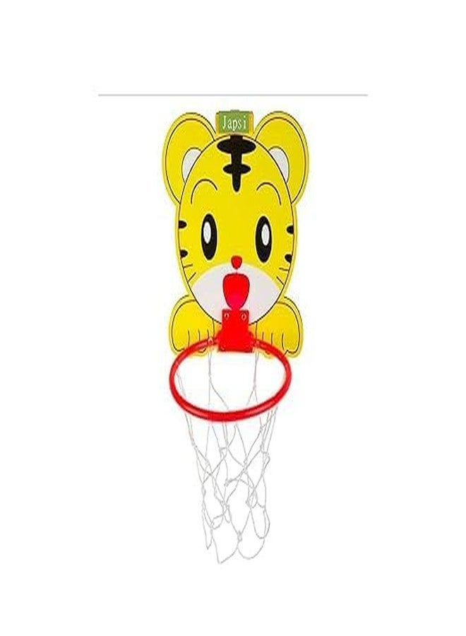 JAPSI Kids Basketball Set, Wall Hanging Hoop with Net, Ball, Indoor Outdoor Game for Toddlers, Tiger Print, Pink - Image 5